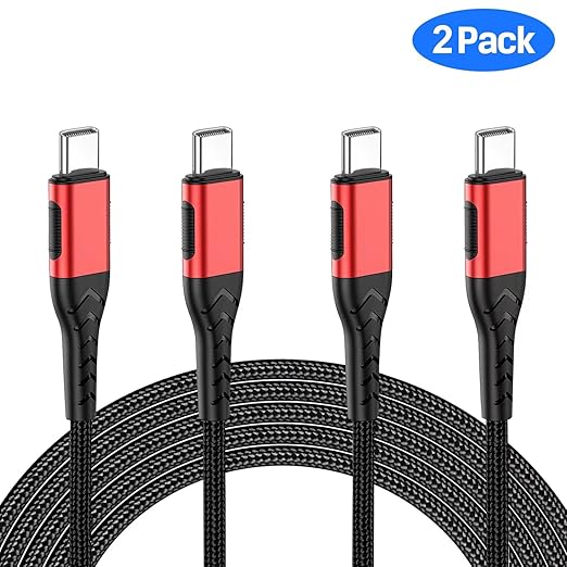 Durcord USB C to USB C Cable, 2Pack 60W 10ft USB C Charger Cable Fast Charging for Android/Phone/Pad, Type C to Type C Charger Braided Compatible with iPhone 15 Pro/Plus/Max/Android/Phone/Pad Red