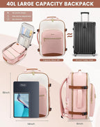 LOVEVOOK 40L Travel Backpack for Women & Men, Airline Approved Carry On Luggage with 3 Packing Cubes, TSA Overnight Bags, Waterproof Personal Item Bag, Weekender Essentials Backpacks fits 17" Laptop