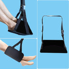 Foot Hammock for Plane Travel Essentials Relax Your Foot Rest for Airplane Gadgets Adustable Airplane Travel Accessories for Flight Essentials (Black)