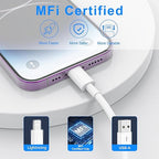 2PACK for iPhone Charger 6FT,Lightning Charging Cable,for Apple Certified Cord for iPhone 14/13/12/11 Pro/X/Xs Max/XR/8 Plus/7/6s/SE/5c/5s,for iPad Air/Mini USB Charge 6Foot