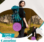 Spisces Upgraded Collapsible Stool with Cushion, 1000 lbs Capacity & 19.7-in High, Wider & Taller Heavy Duty Portable Telescoping Foldable Seat for Adults Camping, Travel, Music Festivals, Outdoors
