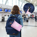Travel Blanket and Pillow, Ultra-Soft, Compact & Lightweight, 60x50 in, Airplane Travel Essentials with Hand Luggage Sleeve and Backpack Clip, for Travel & Picnic (Pink)