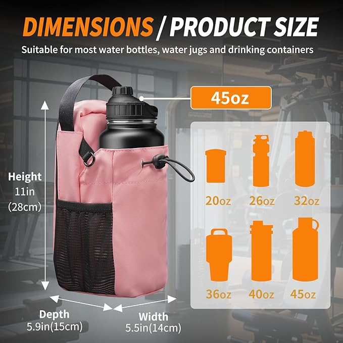 Magnetic Gym Bag for Women and Men, Magnetic Water Bottle Holder with Strap and Phone Pocket