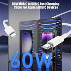 3-Pack 6.6FT 60W USB C to USB C Cable, Type C to Type C Cable,Fast Charging Cable for iPhone Air 17 16e 16 15 Pro Plus Pro Max，for Galaxy S25/S24, for iPad Pro/Air/mini, for MacBook Pro/Air and More