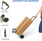 Folding Hand Truck Dolly Lightweight Aluminum Luggage Cart - 220lbs Capacity with Elastic Bungee Cord for Travel & Shopping