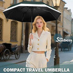 Windproof Travel Umbrella, Collapsible Umbrella Automatic Open Close Auto Small Compact Portable for Rain Sun Adult Women