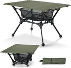ONETIGRIS Dipper Camping Table, Lightweight Portable Folding Table with Mesh Storage Net, High/Low Options, Ideal for Camping, Hiking, Tailgating, Beach, Picnic, Travel, Backyard