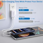 Slim Flat USB C Wall Charger, Costyle 2 Pack 50W USB A & USB C Charger Block Quick Fast Charge 3.0 Charging Block Brick with Foldable Plug Adapter for iPhone 17 16 15 14 13 12 Pro Max Pad Air(White)