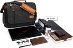 ESTARER Men Messenger Bag 15.6 inch, Computer Work Bag Water-resistant Canvas, Laptop Shoulder Bag Briefcase Satchel, Dark Grey