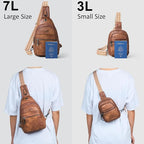 LATMAP Sling Bag For Women Faux Leather Small Casual Daypack Backpack Fanny Pack Crossbody Chest Bags Purse
