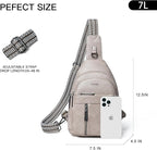 LATMAP 7L Sling Bag For Women Men Backpack Fanny Pack Crossbody Chest Travel Shoulder Belt Bags Purse Handbag PU Leather