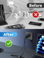 2Pack 65W USB C Charger Block, 3Port Fast Charging Adapter, Type C Fast Charging Blocks Cube PD USBC Wall Plug+QC3.0 USB A Charger Brick for MacBook Pro/Air,iPad,iPhone 17/16,SamsungS26/S25&More-Black