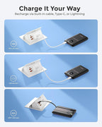VEEKTOMX Portable Charger Built-in Cables, Slim Power Bank for iPhone, Fast Charge USB C Battery Pack Travel Essentials Phone Charger Compatible with iPhone 17/16/15/14, Samsung S25/24