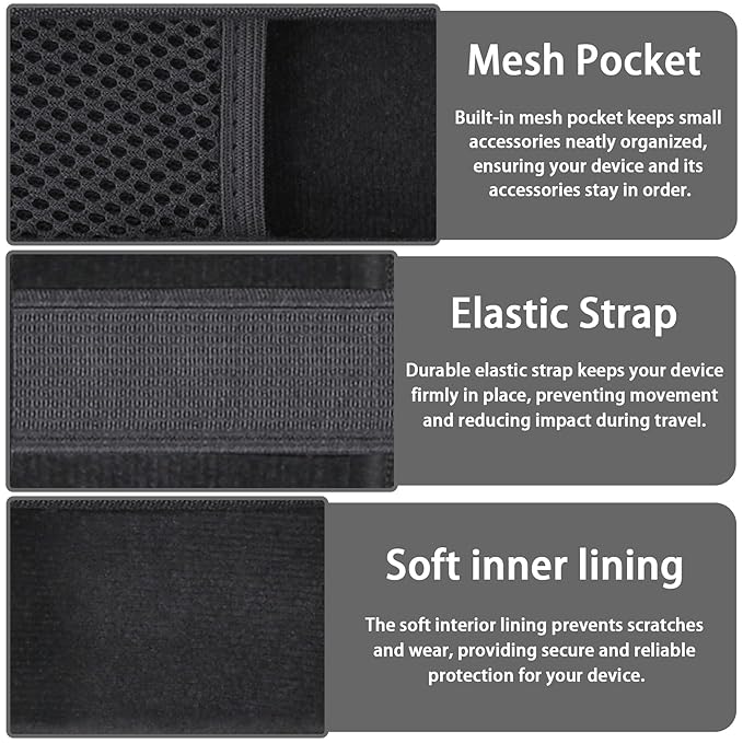 Hard Carrying Case for medicube Booster Pro 6-in-1 Real Glass Glow Beauty Massager, Shockproof EVA Storage Organizer with Mesh Pocket, Portable Travel Case, Black
