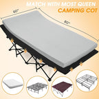 CYMULA Camping Cot Mattress 2in Memory Foam Sleeping Pad,Soft Warm Non-Slip Camping Mattress Topper with Retaining for Adults,Portable Roll up Pad for Travel（only Mattress）