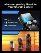 AINOPE 17 Air iPhone 16 15 Pro Max 90W USB C Car Charger Fast Charging,[Smallest Metal] Car Charger USB C PD45W+QC3.0 Dual Port Cigarette Lighter iPad Samsung Galaxy S25/S24, Android, Black