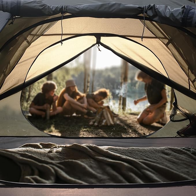 Backpacking Tent for Camping 2/3/4 Person Hiking Ultralight Tent for Waterproof Windproof Outdoor Tents Easy Setup Two Doors Double Layer Lightweight Instant Tents