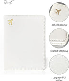 Passport Holder for Travel Essentials,RFID Blocking Passport Cover Case for Travel Accessories,Travel Wallet for Women Men (Cream)