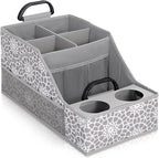 MULISOFT Car Seat Organizer- Backseat Car Organizer with 12 Storages Compartments and 2 Cup Holders, Organizers and Storage, Front Seat for Travel Kids,Gray