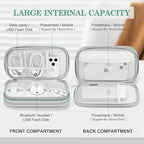 FYY Electronic Organizer, Travel Cable Organizer Bag Pouch Electronic Accessories Carry Case Portable Waterproof Double Layers All-in-One Storage Bag for Cable, Cord, Charger, Phone, Pattern Green (M)