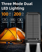 YELOMIN Solar Charger Power Bank 59800mAh, Outdoor Waterproof Battery Pack, 3 Built in Cables & Hand Crank, 6 Outputs, 15W Wireless Charging, Emergency LED Flashlight for Camping Hiking Travel