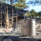 Kuvik Titanium French Press 750ml (25.4 oz) - Ultralight and Compact French Press for Backpacking and Camping