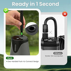 Portable Camping Shower Head with Pump - Dessports 6000mAh Rechargeable Outdoor Camp Shower Kit with Smart LED Display, 5 Pressure Levels, 4 Modes, IPX8 Waterproof for Hiking, RV, Car Wash & Pet