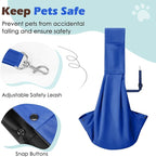 Pawaboo Small Dog Sling Carrier, Reversible Hands Free Dog Sling Carriers for Small Dogs and Cats, Puppy Slings Carrier with Safety Harness, Puppy Essentials, Sapphire Blue