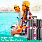 Luggage Straps for Suitcases TSA Approved Easy Pack Organized Suitcase Strap, Luggage Strap, Luggage Belt Strap, Bag Straps for Luggage. Buckle Straps Travel Accessories (Colorful Dot)