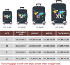 WUJIAONIAO Travel Luggage Cover Baggage Suitcase Cover Protector Skins 18-32 Inch (map, L (for 25-28 inch luggage))