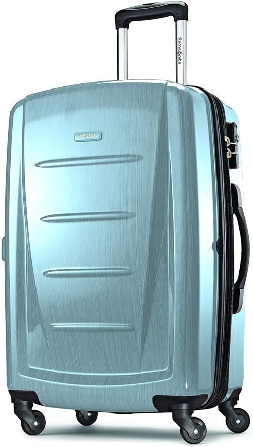 Samsonite Winfield 2 Hardside Expandable Luggage with Spinner Wheels, Ice Blue, Checked-Medium 24-Inch
