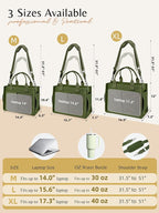 BESBESME Canvas Tote Bag for Women with Zipper & Compartments– Large Work & College Laptop Tote Crossbody Shoulder Bag