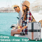 Slohif Luggage Straps for Suitcases Travel Belt Accessories Luggage Connector Identifiers Over Handle with Buckle Unique Nylon Adjustable Strap for Sleeping Bag Car Seat Flag(2 Pack)