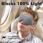 Sleep Eye Mask for Men Women, Weighted Sleeping Mask for Side Sleeper, Travel Blackout Night Blindfold Eye Shade Cover with Adjustable Strap (Silver Gray)