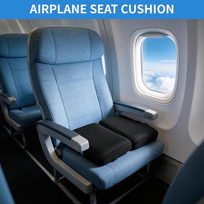 Foldable Travel Seat Cushion Portable Seat Cushion for Car Seat, Airplane, Bleacher, Camping, Office (15.7 * 11.8 * 3in)