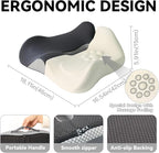 18x16 Inch Memory Foam Seat Cushion for Office Chair, Car & Truck, Ergonomic Chair Cushion for Long Sitting, Thick Supportive Seat Pad with Non-Slip Bottom, Washable Cover