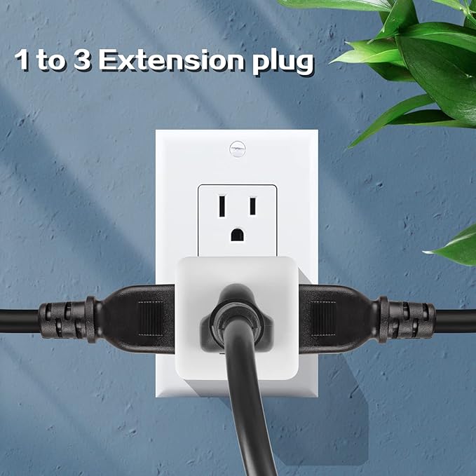 3 Outlet Wall Adapter UL Listed 3 Outlet Power Cube Tap, 3-Prong Outlet Splitter, Multi Plug Outlet Grounded Indoor, 3 Way Plug Adapter, Outlet Extender for Home or Travel (White, 3 Pack)