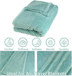 Compact Travel Blanket for Airplane, Premium Soft 2-in-1 Blanket with Pillowcase and Carry Bag, Lightweight Travel Essentials with Luggage Sleeve and Backpack Clip, Mint Green
