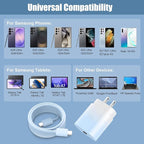 25W Super Fast Charging Cord Type C Block &10Ft USB C Android Phone Charger Cable for Samsung Galaxy S26 Ultra/S26/S26+/S25 Ultra/S25/24 Ultra/S24/S23 Ultra/S22 Ultra//Note 20/10,Blue Gradient