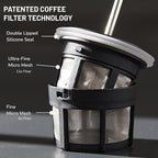 ESPRO Go P0 Ultralight French Press Coffee Maker for Travel, Vacuum Insulated Stainless Steel, 16 Ounces, Brushed Stainless Steel