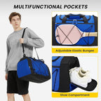 Vorspack Gym Bag for Men - 21 Inches Duffle Bag for Travel Lightweight Duffel Bag with Shoe Compartment Personal Item Travel Bag Weekender Bag for Travel Sports Gym - Blue