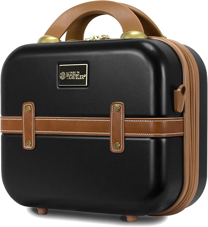 World Traveler VentureX Airline Approved 2-Piece Carry-On Luggage Set – Lightweight Hardside Polycarbonate Suitcase with Spinner Wheels - Gatsby Black