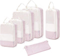 Narwey 6 Set/5 Set Compression Packing Cubes for Travel Kids Women Carry on, Packing Organizers Bag for Backpack Luggage Suitcase Duffle Bags