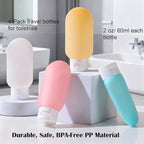 Travel Bottles for Toiletries: 4 Pack 2oz TSA Approved Travel Containers, BPA Free Leak-Proof Refillable Squeeze Bottles, Portable Travel Size Container for Shampoo Conditioner Lotion Body Wash