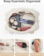 oscaurt Gym Bag for Women Lightweight Duffle Bag for Travel with Toiletry Pouch Water Resistant Carry On Weekender Overnight Duffel