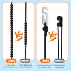 Compact Travel Clothesline Lightweight Camping Clothes Line, 24 Beads, 11.5 Feet