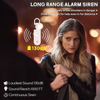 Personal Safety Alarm Keychain for Women 2PCS -130 dB Loud Siren with SOS Strobe Light, Flashlight, Double Speakers, Safe Defense Key Chain for Girls Kids Elders Emergency Call