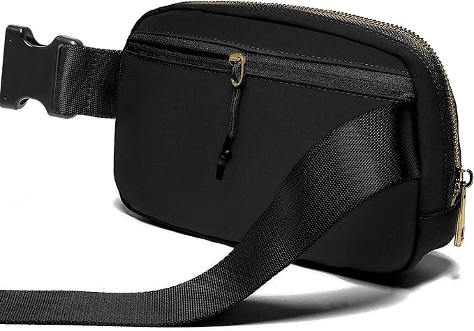 Gitus Belt Bag Fanny Pack Crossbody Bags with Initial Letter Patch Gifts for Wife Older Women Mother Coworker Bridesmaid Anniversary Travel Gifts Beach Gifts (Black-J)