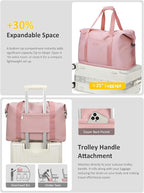 Expandable Travel Duffle Bags Weekender Overnight Bags for Women Men Hospital Bag for Women Labor Delivery with Toiletry Bag Waterproof