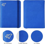 WALNEW Passport Holder for Travel, RFID Passport Cover Wallet for Women Men, PU Leather Passport Book Card Holder Case with Pen, Travelling Essentials for Flying